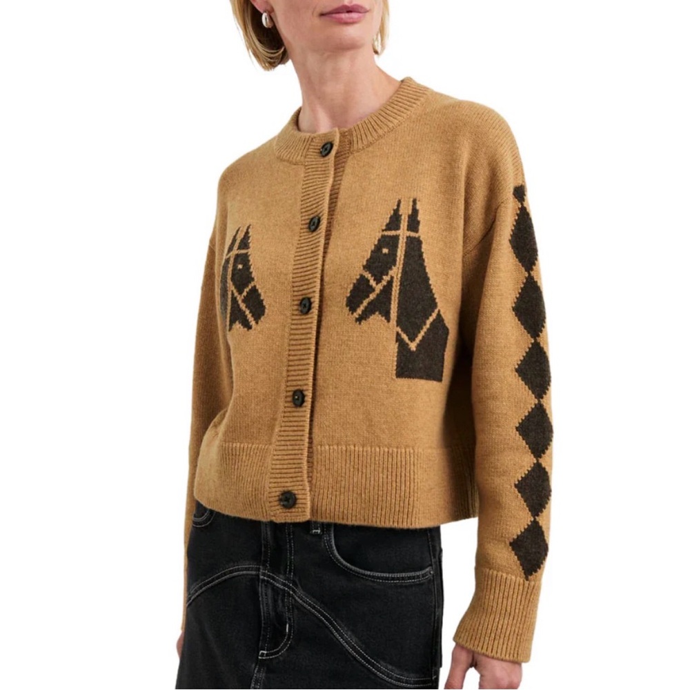NEW RAILS Mavie Horse Cardigan Camel Cotton/Wool Blend size XL